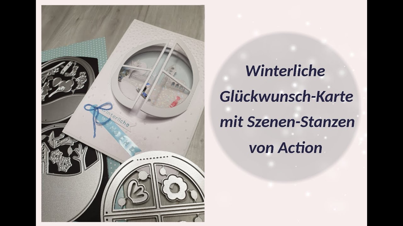 Winterliche Karte mit den Szenen-Stanzen von Action