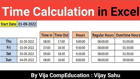 #49 Calculating Time in MS Excel || Time Sheet in MS Excel || Simple Time Sheet in Excel in Hindi