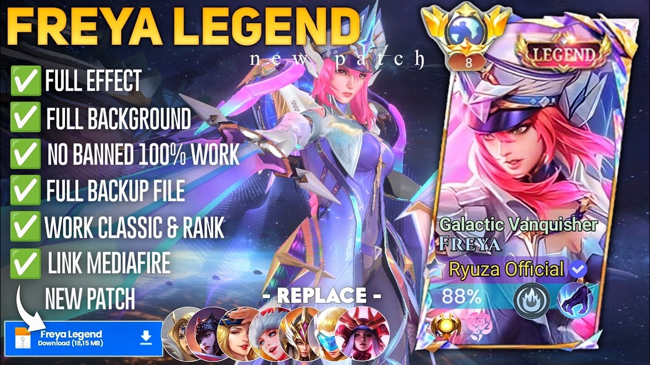 Script Skin Freya Legend - Galatic Vanquisher No Password | Full Effect Voice | Patch Terbaru