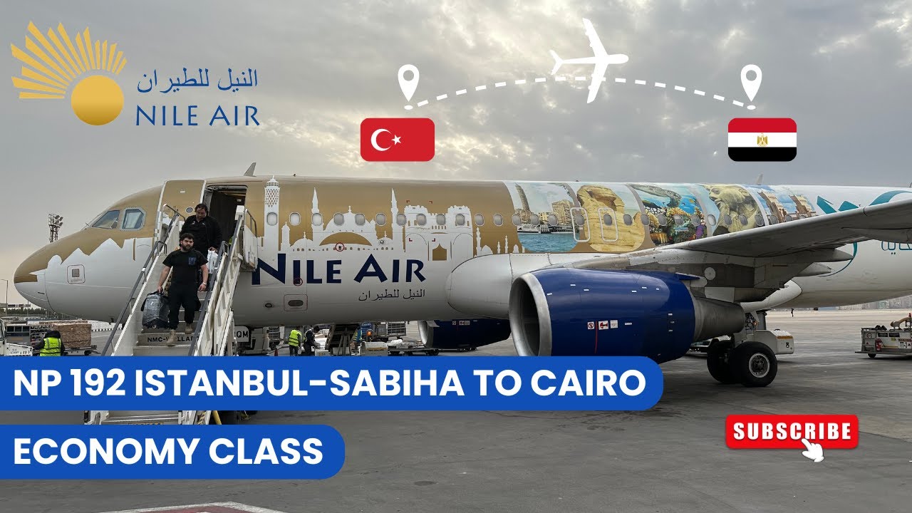 Awesome Livery!! NILE AIR NP192 Istanbul-Sabiha to Cairo Full Economy Class A320