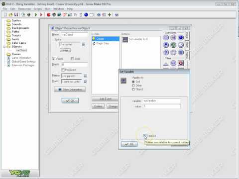 Unit 2 - Using Variables - Gamemaker 8