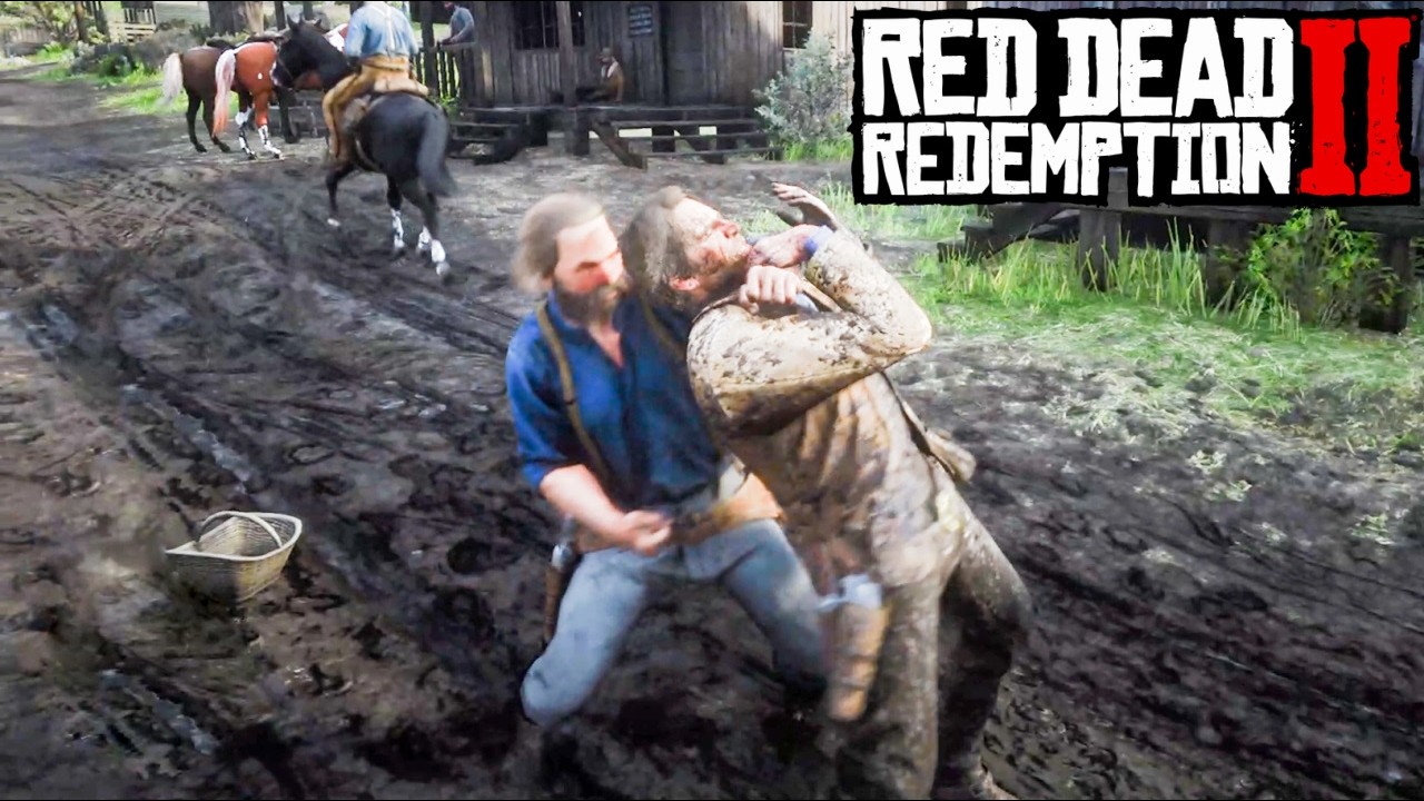 NPC steps up after Arthur hit a lady - RDR2 - YouTube
