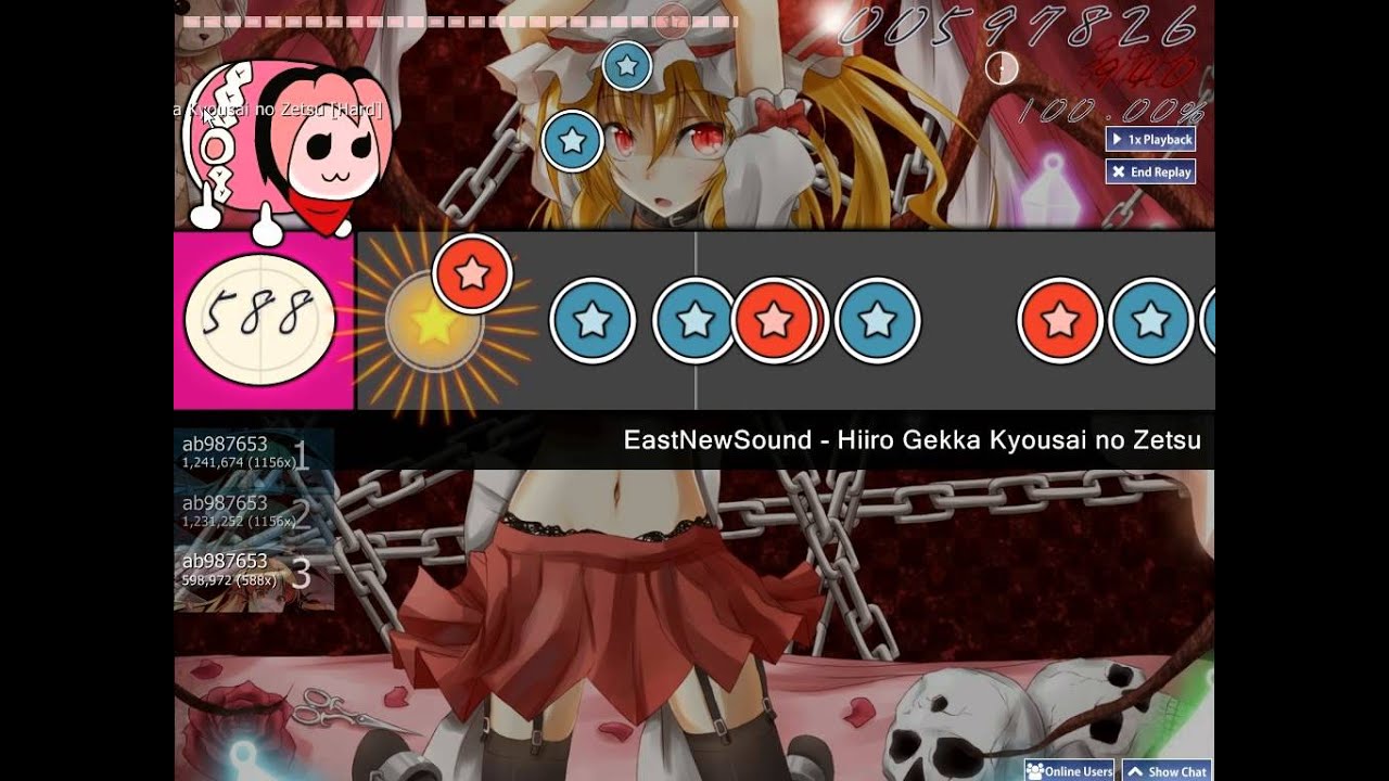 OSU! EastNewSound Hiiro Gekka Kyousai no Zetsu by 狐面 - YouTube