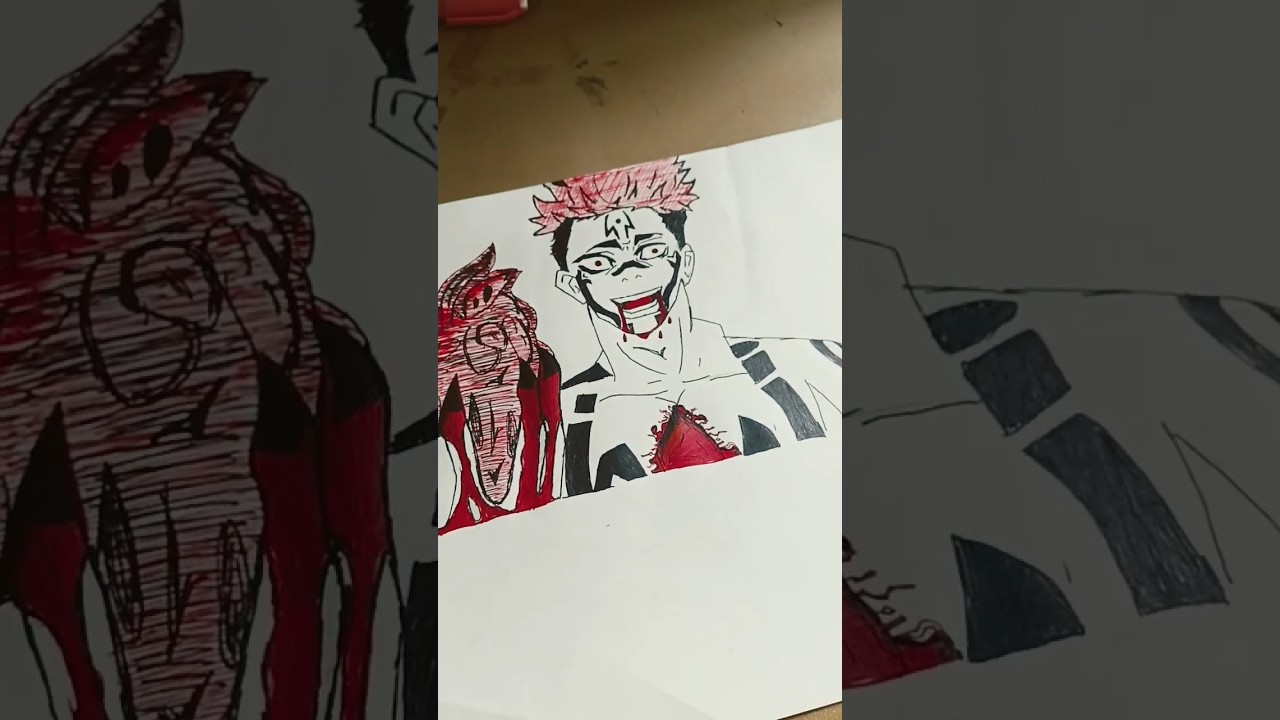 drawing sukuna removed heart of itadori