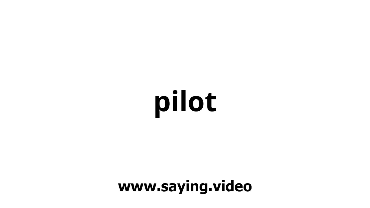 How to say pilot in English YouTube