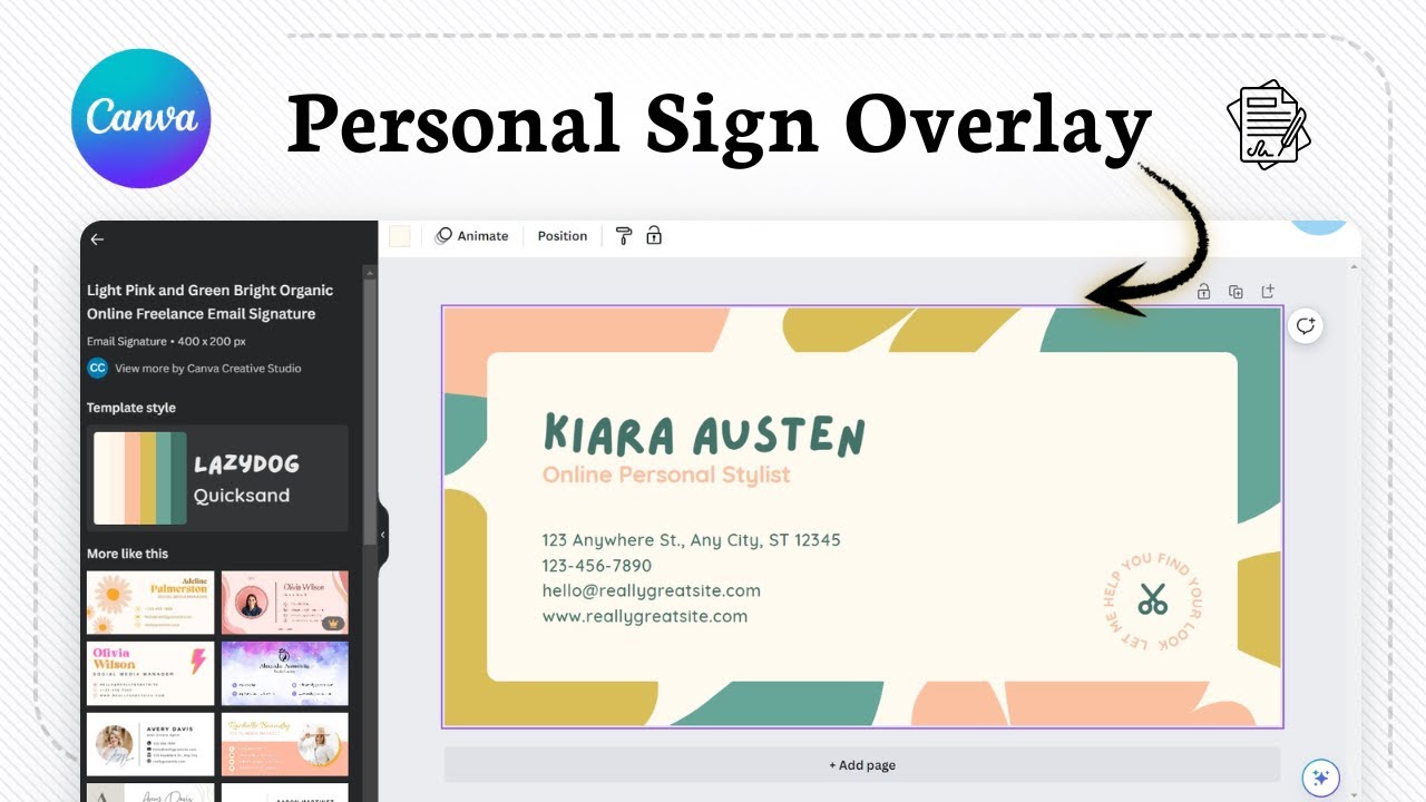 Как добавить подпись в Canva (пользовательское наложение)