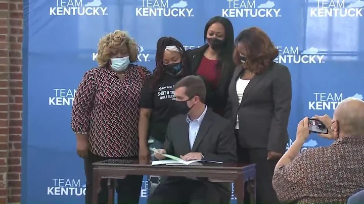 WATCH: Gov. Beshear signs bill limiting no-knock warrants with Breonna Taylor's family