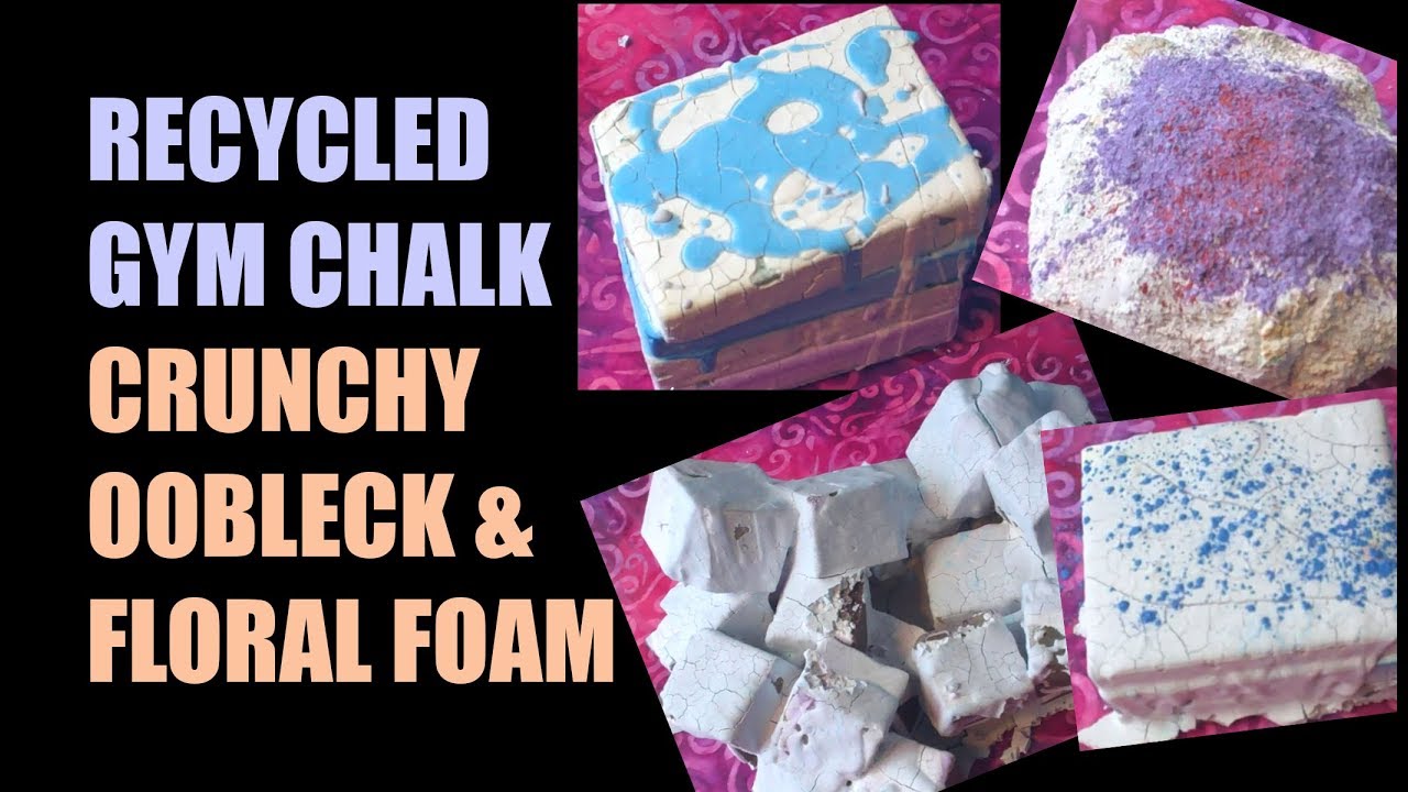 RECYCLED GYM CHALK + PASTE COVERED FLORAL FOAM ASMR