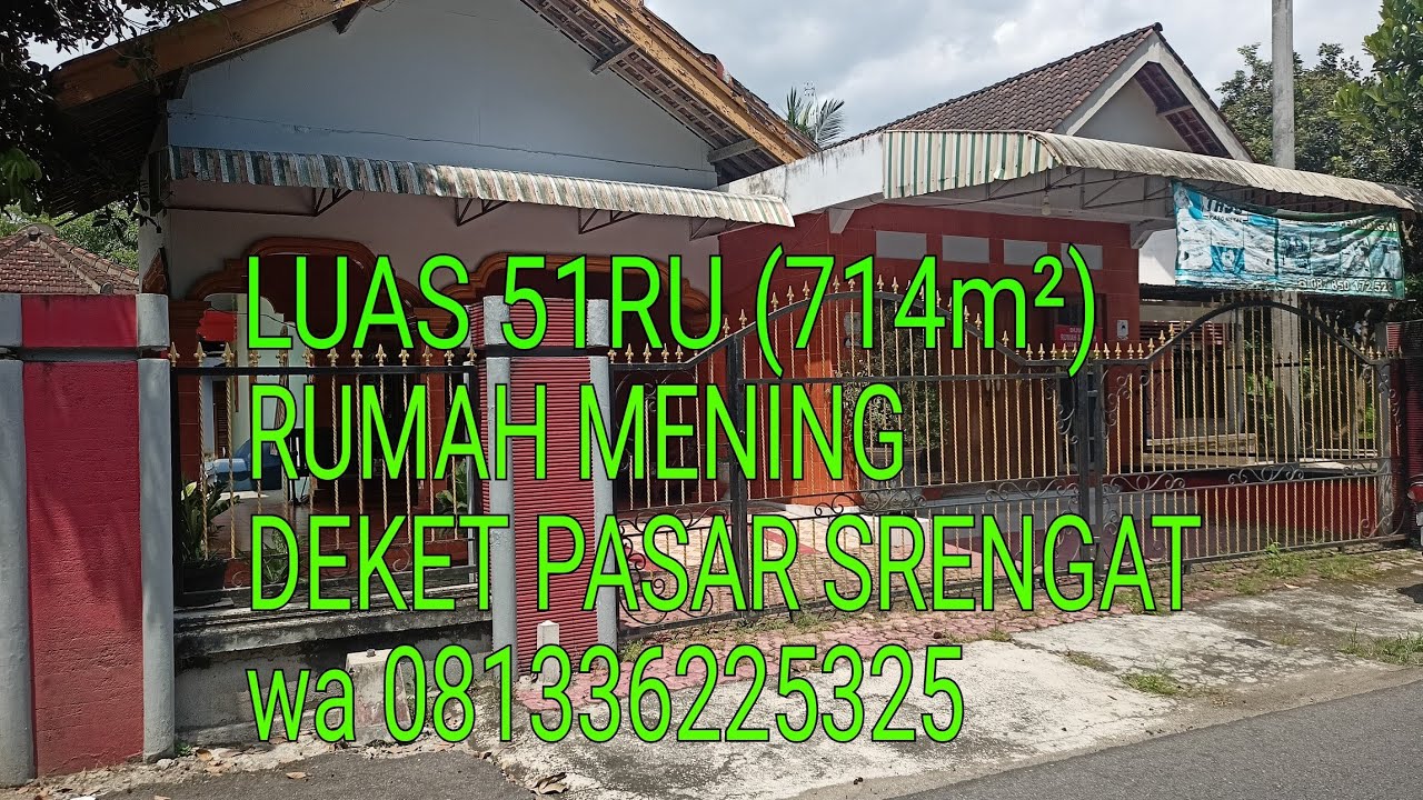 RUMAH DEKAT PASAR SRENGAT 51 RU SERTIFIKAT SHM WA 081336225325