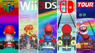 Evolution of Rainbow Road in Mario Kart (1992-2020)