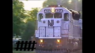 2 NJT GP40PH-2s and 1 NJT GP40FH-2 Filmed in 1997 by Super Trains