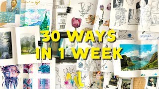 30 Ways To Fill a Sketchbook In A Week!