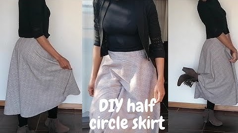 DIY half circle skirt with an elastic waist || How to make a half circle skirt