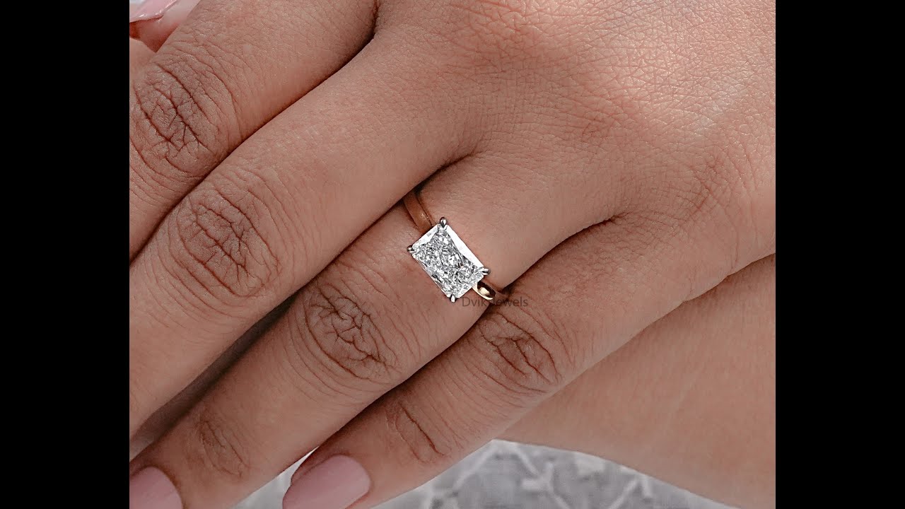 Radiant Cut Lab Grown Diamond Solitaire Ring