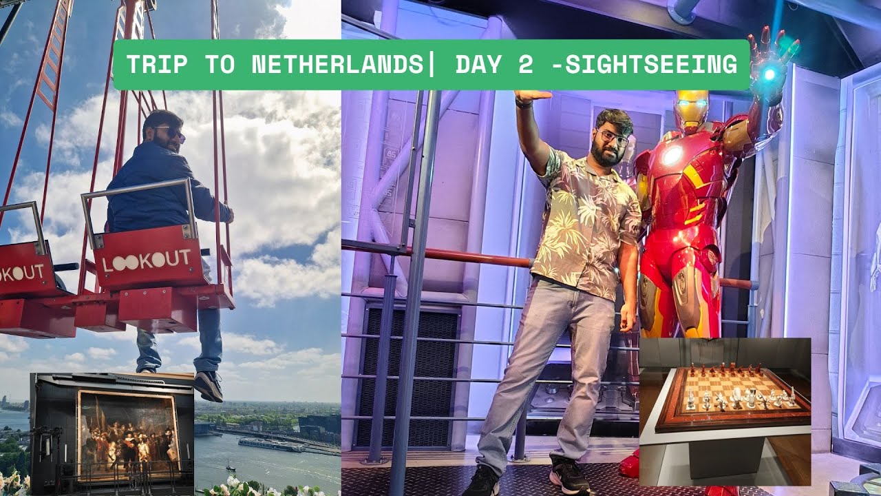 Amsterdam Day 2 Vlog 🇳🇱 | A’DAM Lookout Sky Swing 🛶, Madame Tussauds & Rijksmuseum Tour