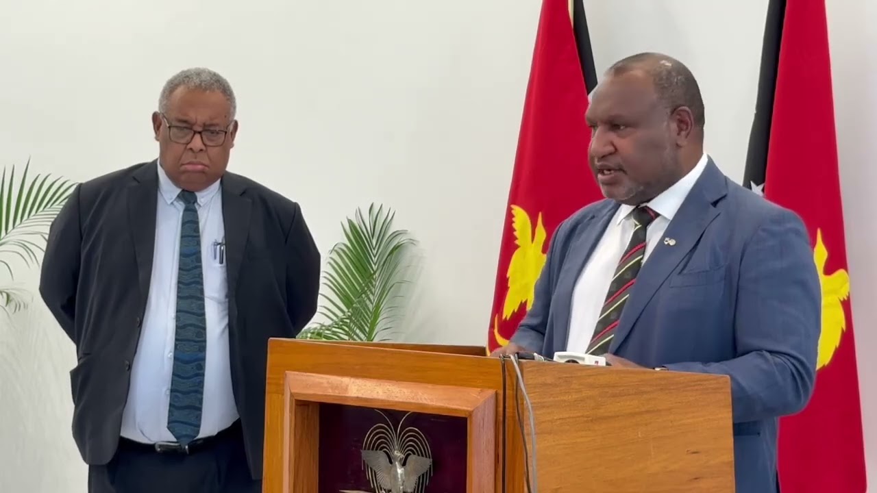 "Prime Minister Hon. James Marape, speaking today at Melanesian Haus, Port Moresby."