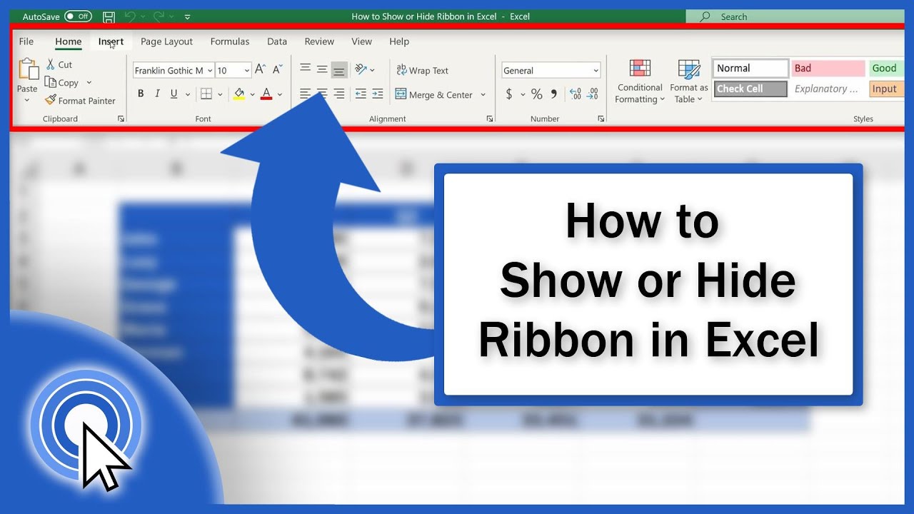 ribbon คือ อะไร Update 2022 How to Show or Hide the Ribbon in Excel (Quick and Easy)