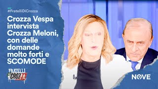 Crozza Vespa intervista Crozza Meloni, con delle domande molto forti e SCOMODE | Fratelli di Crozza