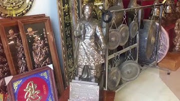 Tượng Hưng Đạo Vương Trần Quốc Tuấn hoa văn đúc nổi cao 90cm