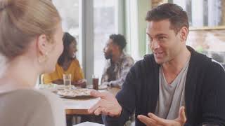 Smiling Young Couple on Date Making a Toast with Soft Drinks Before - No Copyright screenshot 5