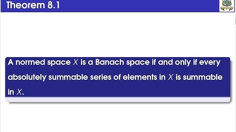 Theorem 8.1 (Third Semester M.Sc. Mathematics: Functional Analysis)