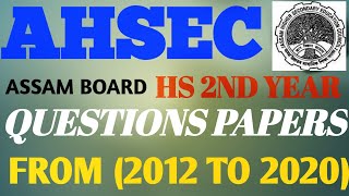 ahsec Previous Year Question Paper Hs 2nd Year Question Paper