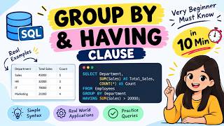 SQL GROUP BY & HAVING Clause in 10 Minutes | Beginner-Friendly Tutorial with Examples