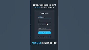 Animated Registration Form in Html CSS & Javascript | Floating Placeholder Text Effect #shorts