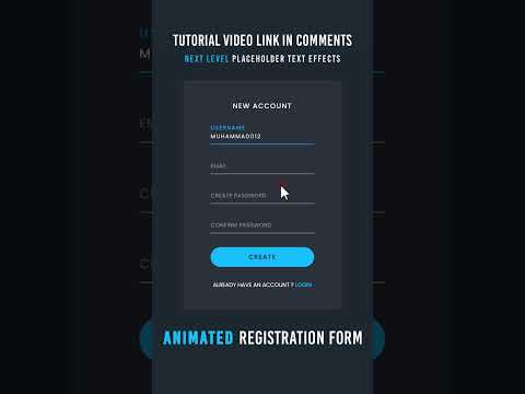 Animated Registration Form in Html CSS & Javascript | Floating Placeholder Text Effect #shorts