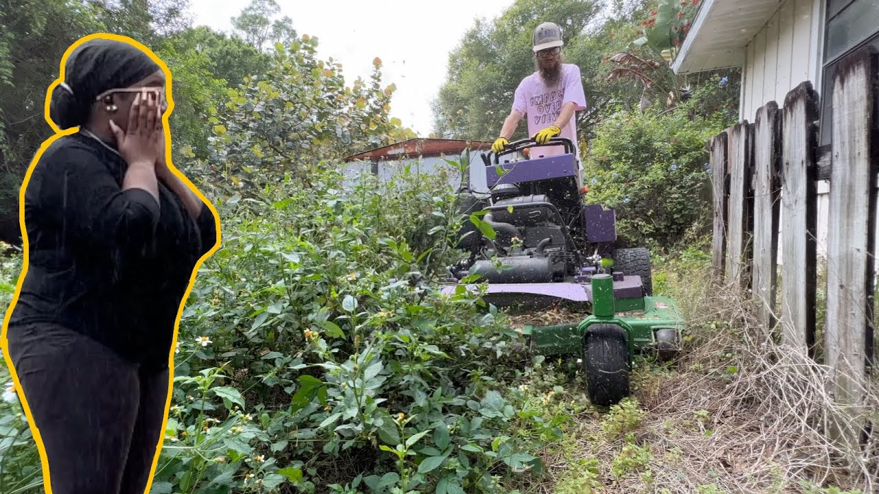 I KNOCKED on this RANDOM HOMEOWNERS door and GAVE her Neglected yard a FREE  MAKEOVER [HEARTWARMING]