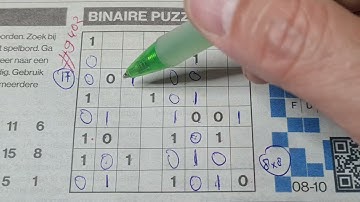 Tuesday. Bonus Extra edition. (#9402) Binary01 Sudoku puzzle.  10-08-2024 Extra part 3 of 4