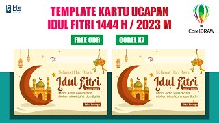 Free CDR - Desain Template Kartu Ucapan Idul Fitri 1444 H #klsdesain