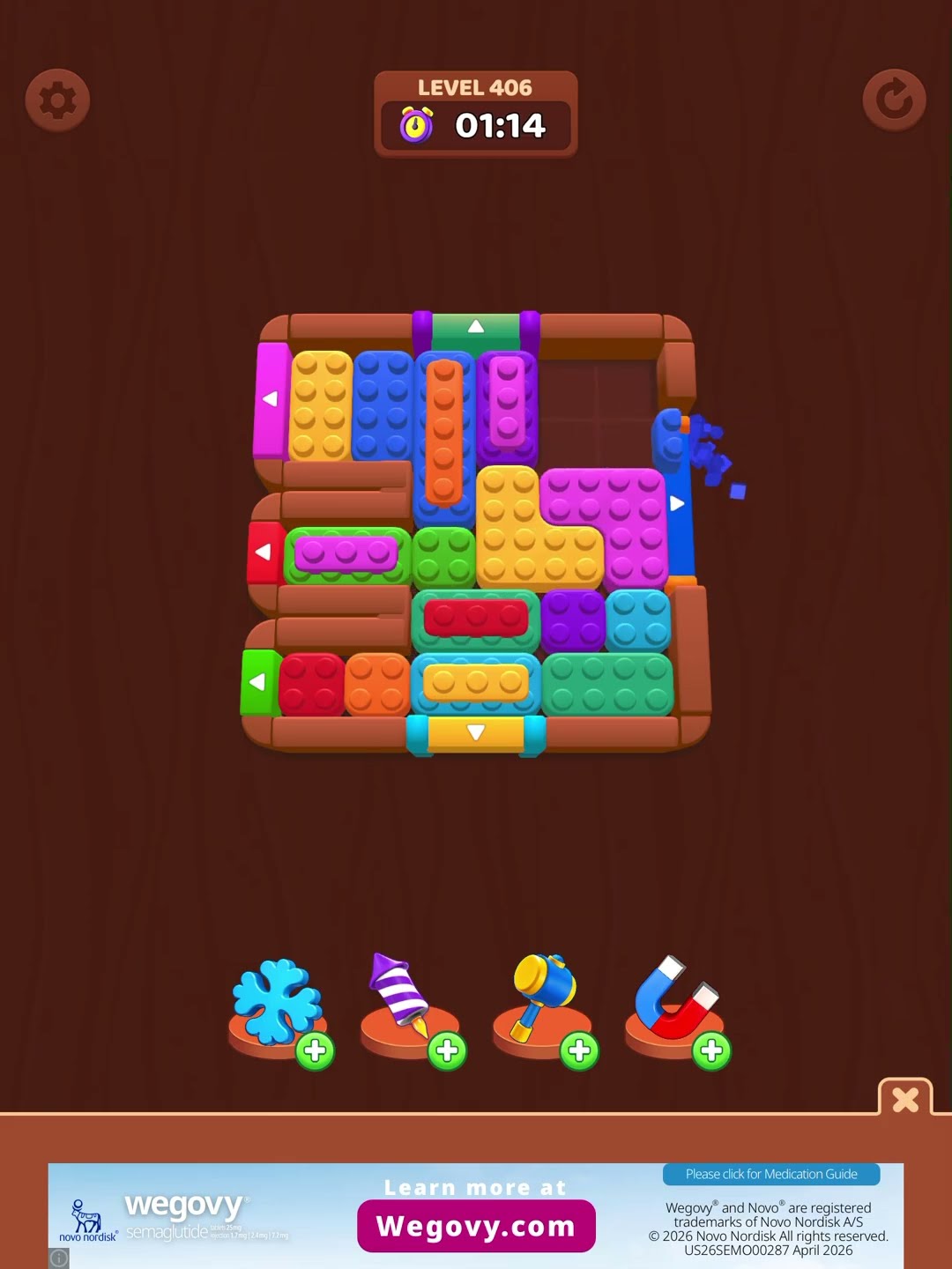Color block puzzle 3d jam level 406 6-13-26 - YouTube