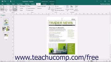 Publisher 2016 Tutorial The Status Bar Microsoft Training