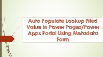 Auto populate lookup filed value in power pages/Power apps portal using metadata form without code