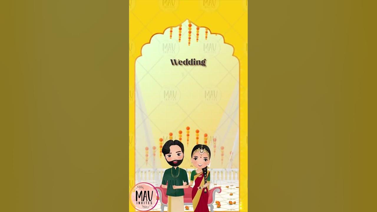 Cartoon South Indian Wedding Invitation || Royal Invitation - YouTube