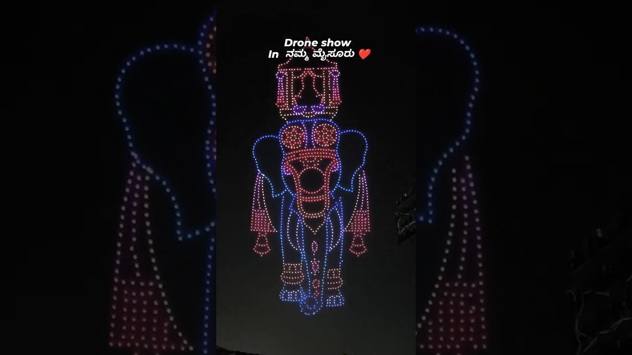ದಸರಾ | Drone Show dazzeles Mysuru sky  