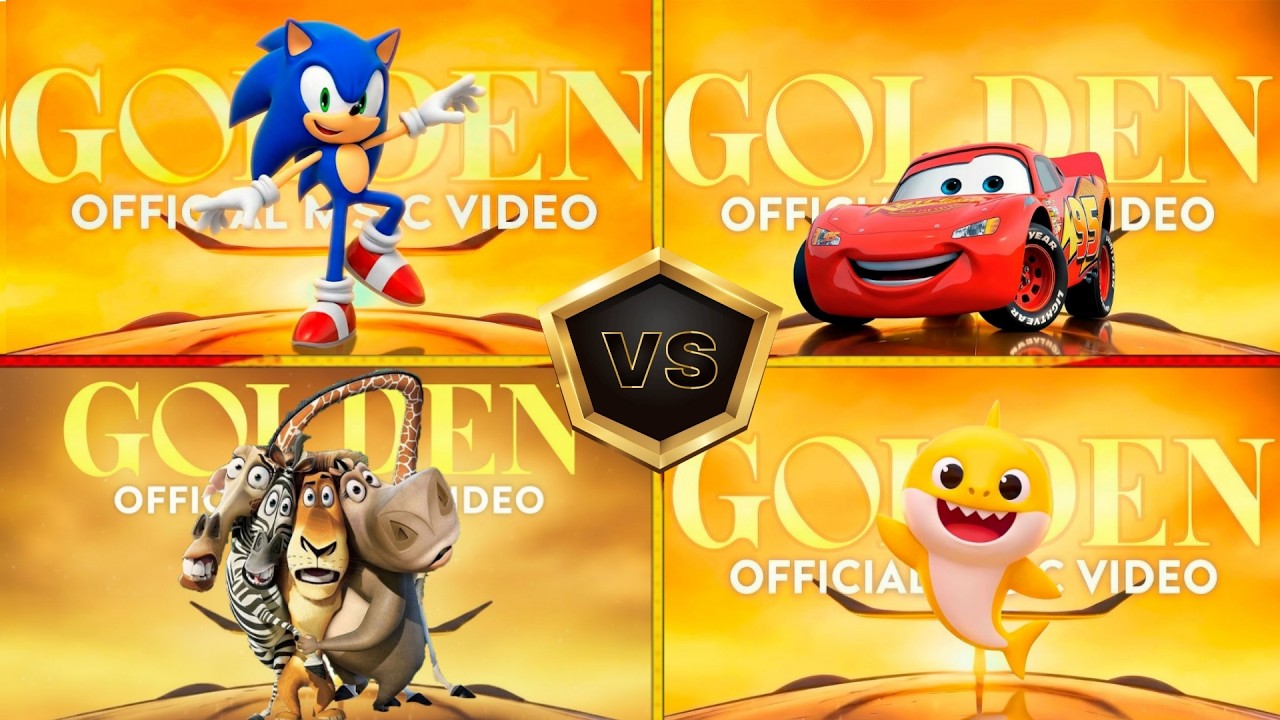 MADAGASKAR 🆚 MCQUEEN 🆚 BABYSHARK 🆚 SONIC 😎🎶 WHO IS BEST?#golden #babyshark
