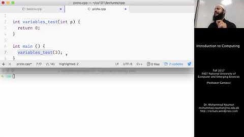Intro to Computing 22 - Statically Typed Languages, Function Calls, Memory Model (Urdu)