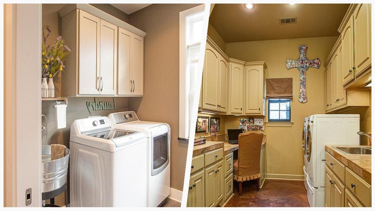 Maximize Space with Chic Laundry Rooms Featuring Beige Cabinets ...
