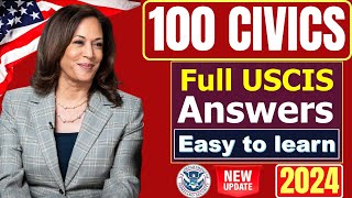 2024 Random 100 Civics Questions and Answers by Group: US Citizenship Interview | Fast Easy Answer