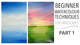 Beginner Watercolour Techniques Part 1 - Gradients, Backgrounds & The Wet On Wet Technique