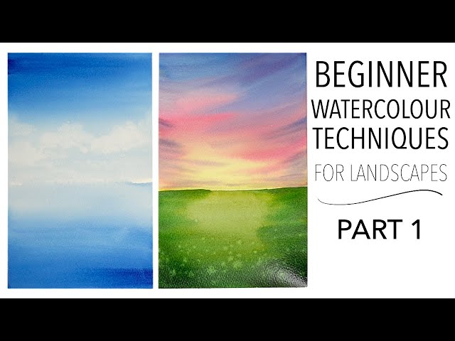 Beginner Watercolour Techniques Part 1 - Gradients, Backgrounds & The Wet On Wet Technique class=