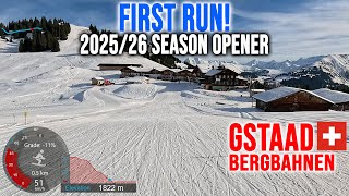 [4K] Skiing Gstaad, Season Opener 2025/26 - First RUN!, Bergbahnen Switzerland, GoPro HERO13