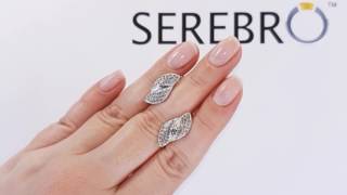 Серьги серебряные с фианитами ФС167 видео Серьги серебряные с фианитами