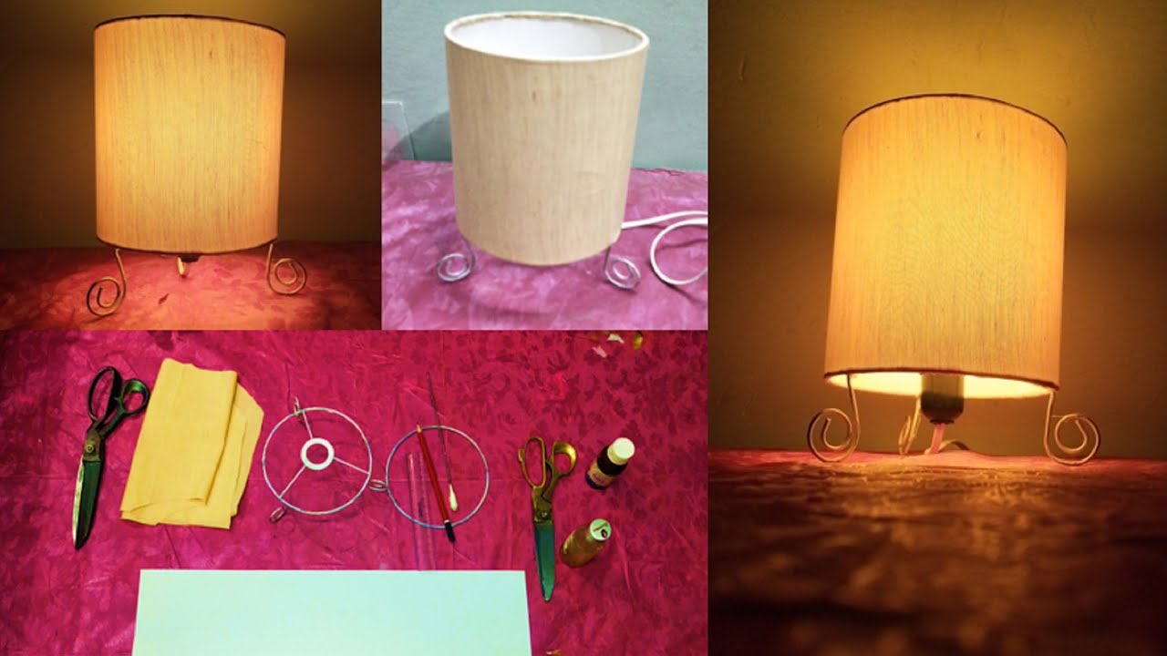 How to make table lamp shade at home - YouTube