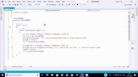 Difference Between Clone and CopyTo in C#