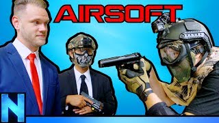 Hilarious AIRSOFT Protect The President Game!