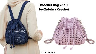 Aesthetic Crochet Bag Tutorial, Can Also Be a Backpack ❤️ Crochet Bag 2 In 1 Easy For Beginners b...