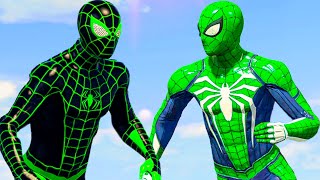 Green Spider-Man PS4 vs Green Spider Man PS5 - What If Battle Superheroes